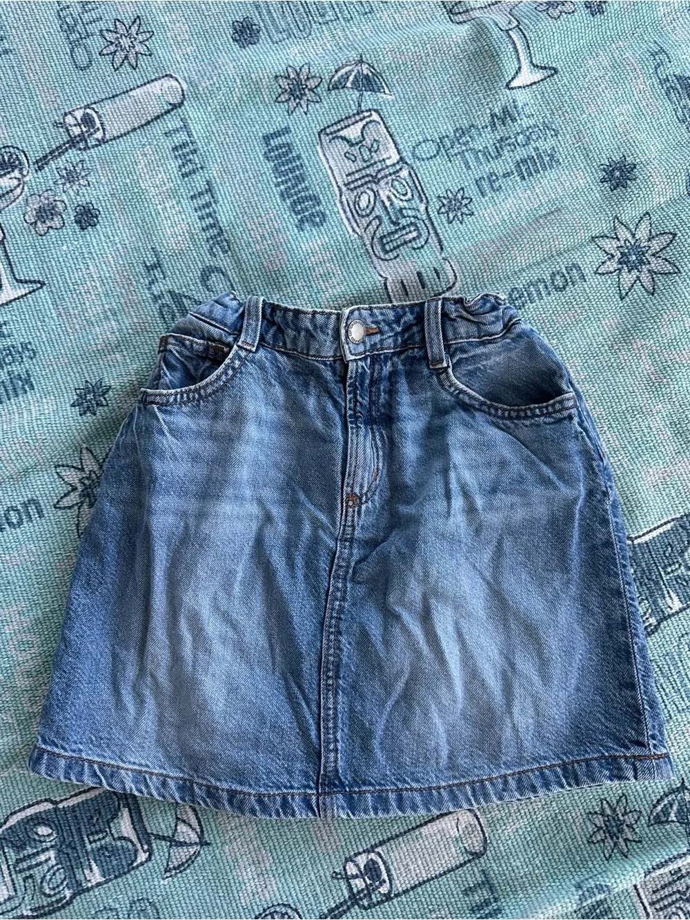 Cotton On Kids Classic Blue Denim A-Line Skirt Size 9-10